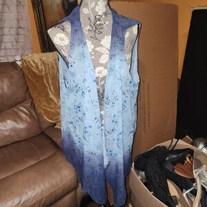 Chic Blue Ombre Sleeveless Vest